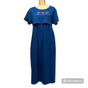Samaya Maternity breastfeeding dress, Maxi dress, XL, Blue, India